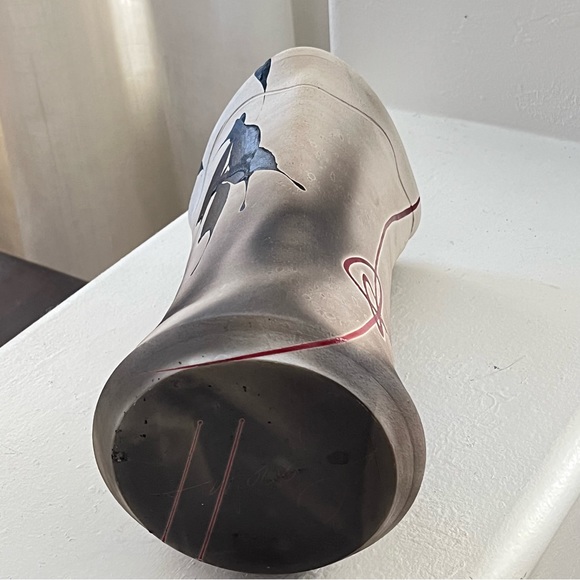 Kerry Gonzalez Raku Artist Signed Pottery Vase - Original - Picture 5 of 13